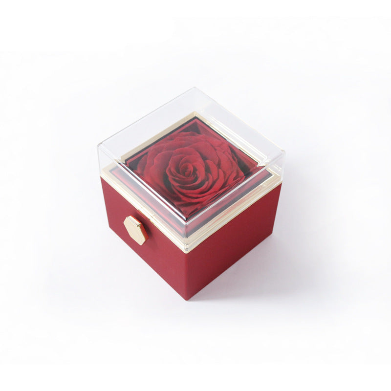 “Rotating Acrylic Rose Jewelry Box”