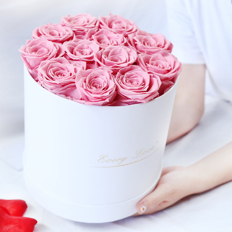 “Eternal Life Immortal Rose with Hug Bucket - Romantic Valentine’s Day Gift”