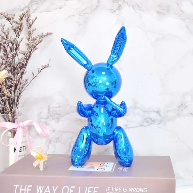 “Balloon Rabbit Home Decor – Modern Resin Sculpture Ornament”