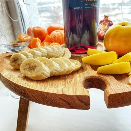 “Portable Fruit Snack Wine Glass Table”