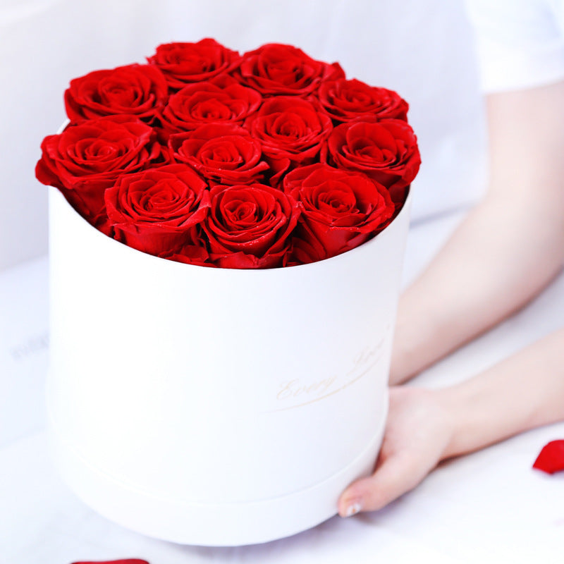 “Eternal Life Immortal Rose with Hug Bucket - Romantic Valentine’s Day Gift”