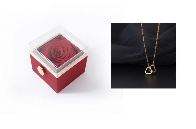 “Rotating Acrylic Rose Jewelry Box”