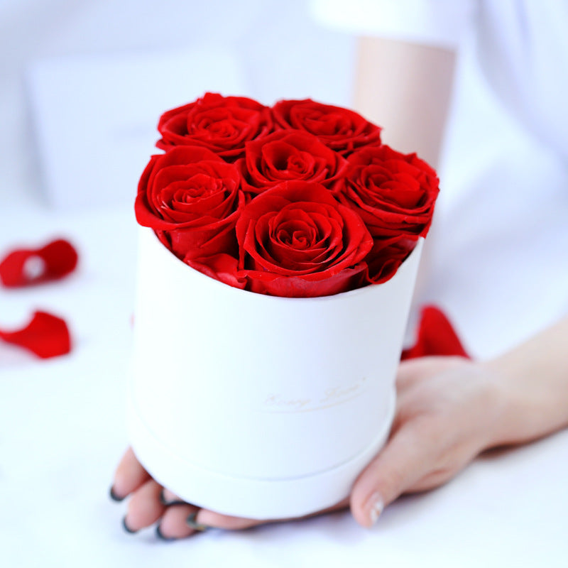 “Eternal Life Immortal Rose with Hug Bucket - Romantic Valentine’s Day Gift”