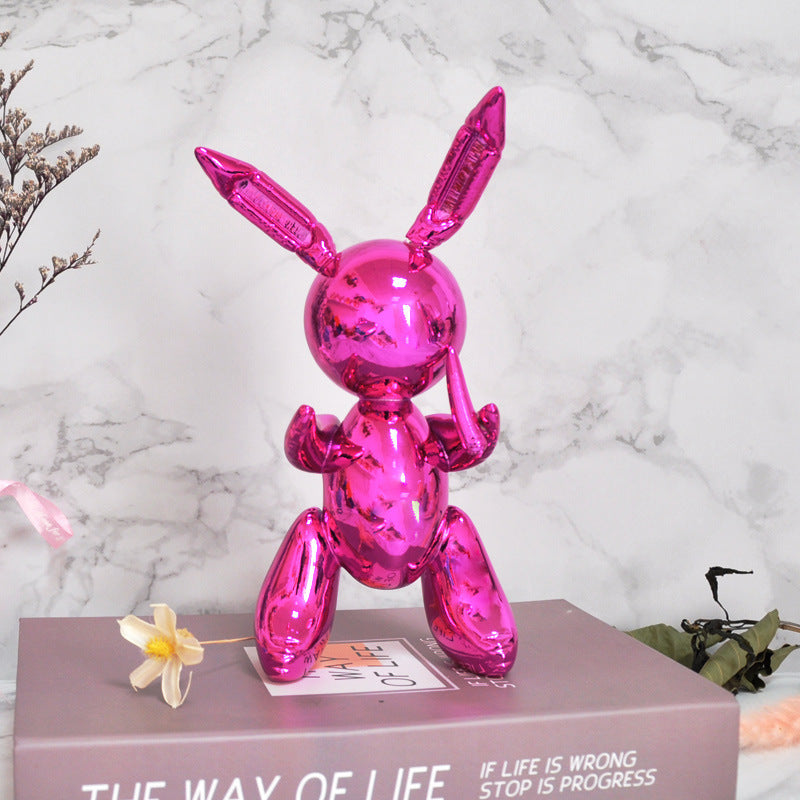 “Balloon Rabbit Home Decor – Modern Resin Sculpture Ornament”