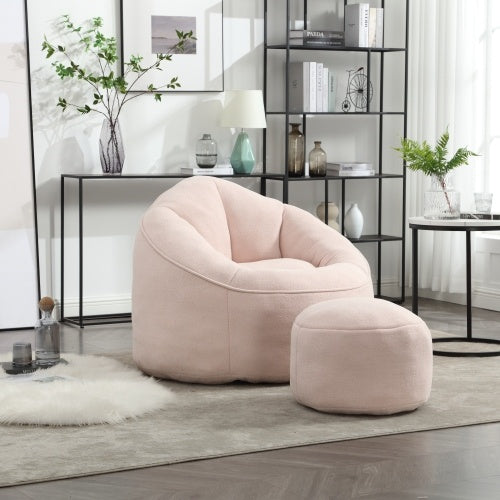 “Compressed Foam Bean Bag Chair with Footrest”