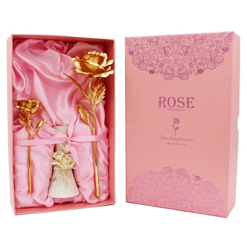 “Gold Foil Rose Creative Valentine's Day Gift”