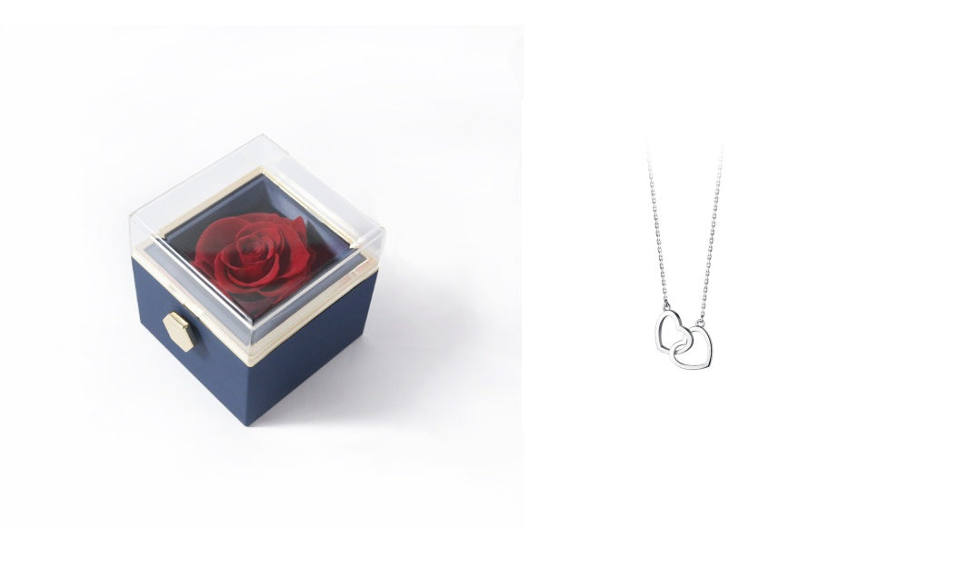 “Rotating Acrylic Rose Jewelry Box”