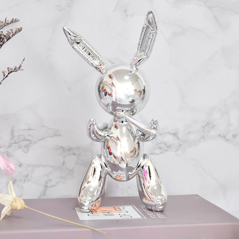 “Balloon Rabbit Home Decor – Modern Resin Sculpture Ornament”