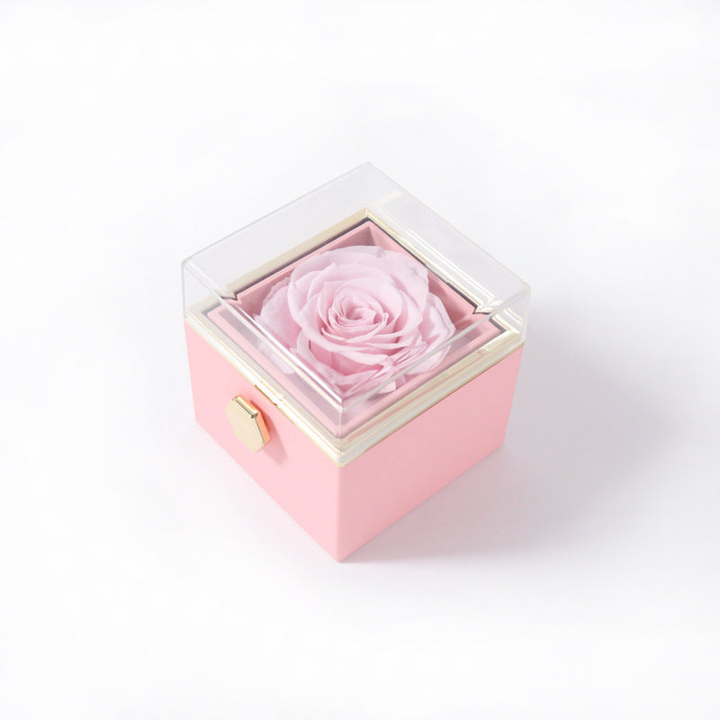 “Rotating Acrylic Rose Jewelry Box”