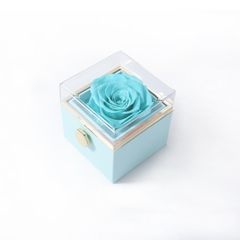 “Rotating Acrylic Rose Jewelry Box”