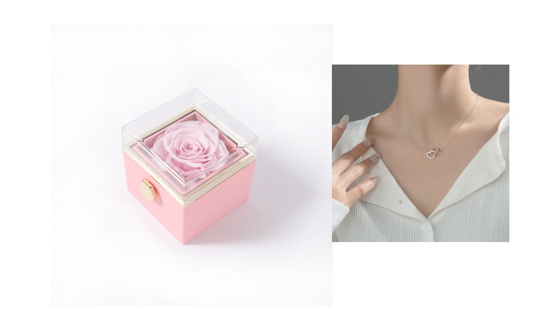 “Rotating Acrylic Rose Jewelry Box”