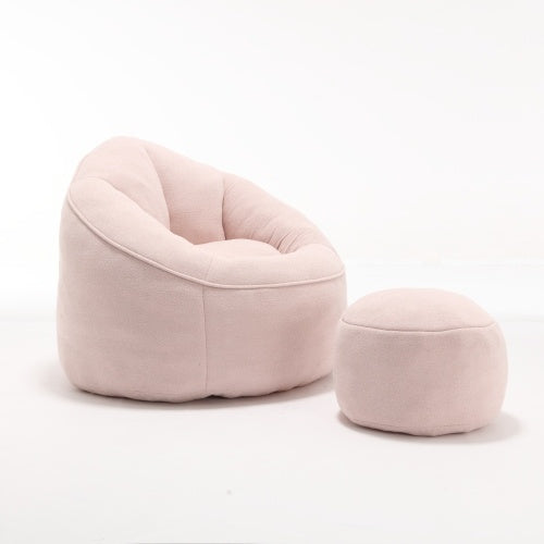 “Compressed Foam Bean Bag Chair with Footrest”