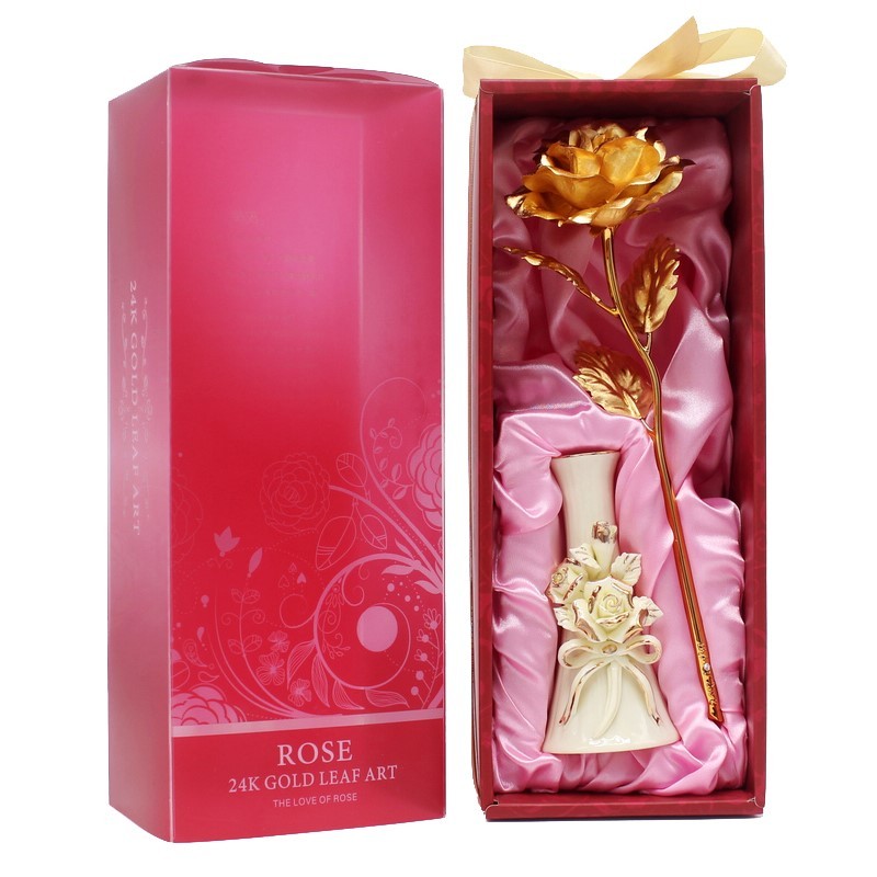 “Gold Foil Rose Creative Valentine's Day Gift”