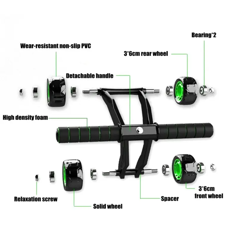 “4-Wheel Foldable Abdominal Exercise Wheel”