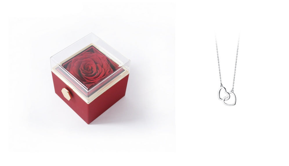 “Rotating Acrylic Rose Jewelry Box”