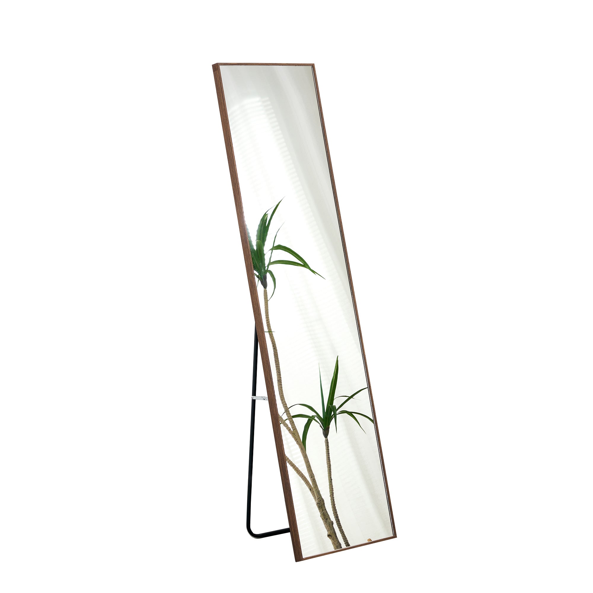 “Fourth-Generation Brown Solid Wood Frame Full-Length Mirror “