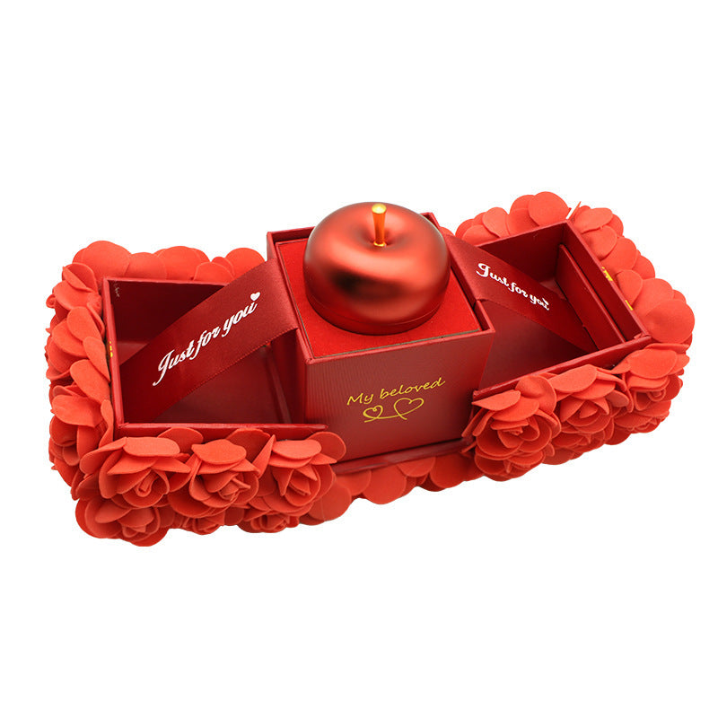 “Soap Rose Gift Box with Crystal Pendant Necklace”