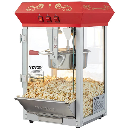 “850W Countertop Popcorn Maker – 8 Oz, 48 Cups, Red”