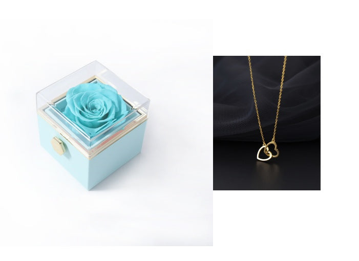 “Rotating Acrylic Rose Jewelry Box”